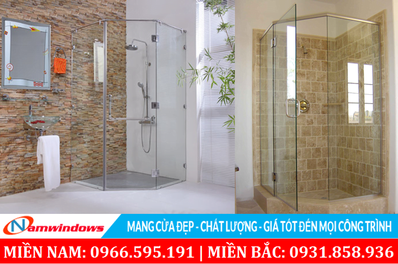 Mẫu cửa phòng tắm kính 135 độ