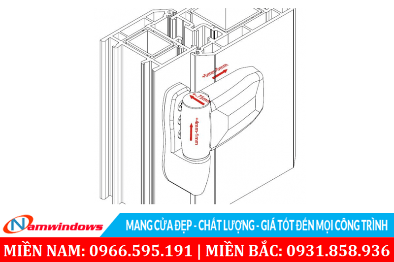 Bản lề 3D có thể chỉnh được nhiều chiều