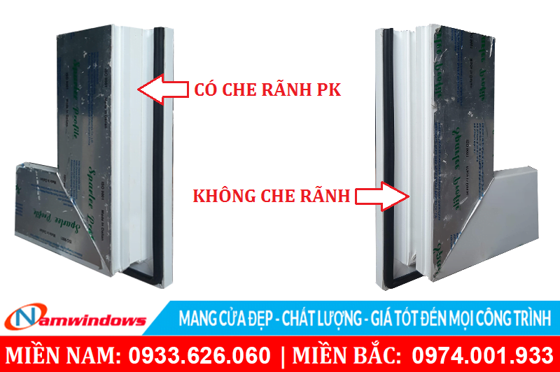 Khác nhau giữa không có che rãnh và có che rãnh phụ kiện