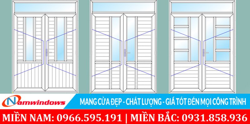 Mẫu Chia Ổ Cửa Đi 2 Cánh Có Pano Nhựa Sử Dụng Cho Văn Phòng