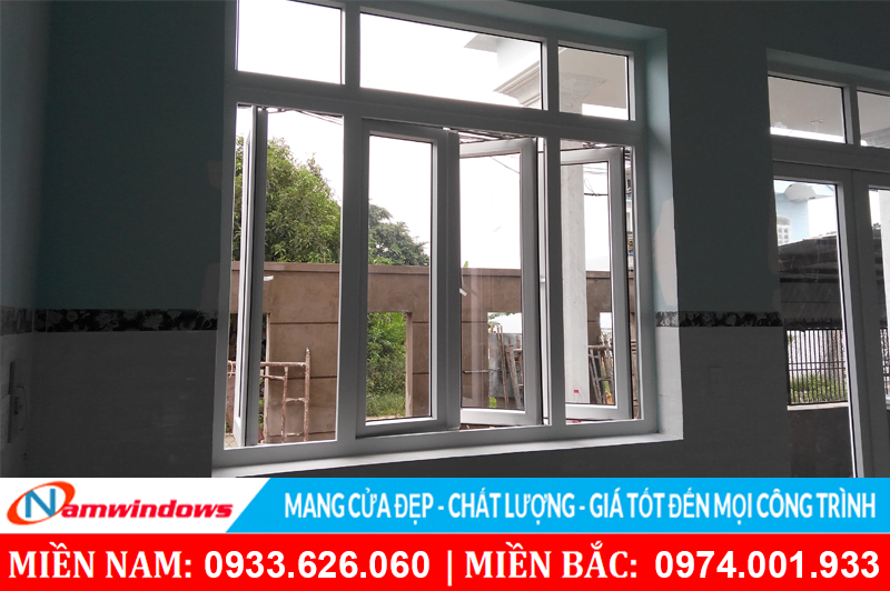 Cửa nhựa lõi thép loại 4 cánh mở quay