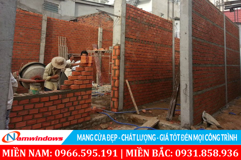 Tính kích thước xây ô chờ cho cửa nhựa lõi thép
