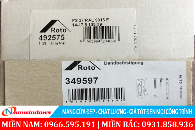 Check mã vạch kiểm tra xuất xứ phụ kiện Roto