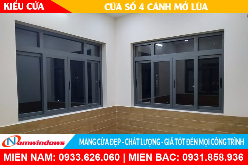 Cửa sổ 4 cánh mở lùa