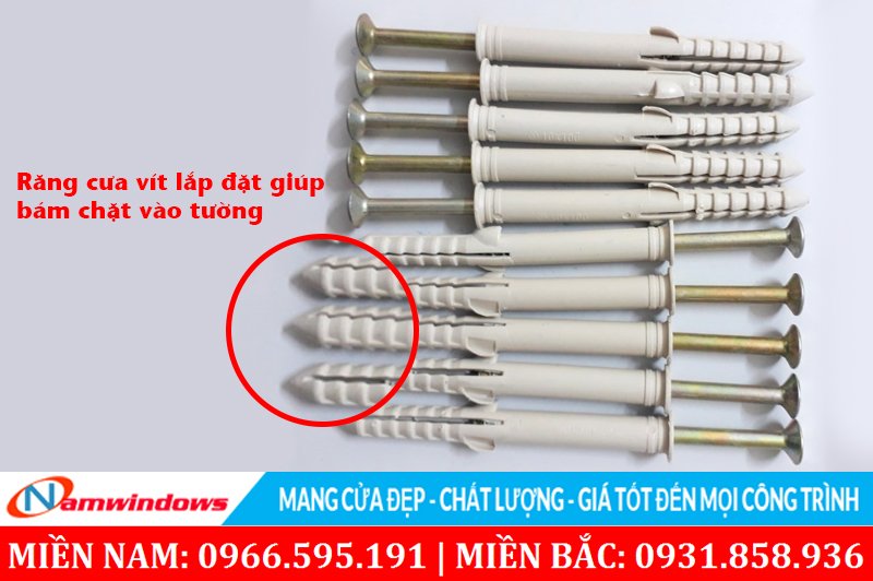 Răng cưa giúp vít 10x100 bám chặt vào tường