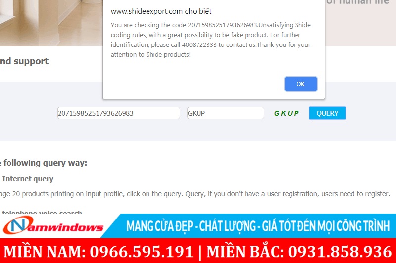 Thông báo không có ngày tháng sản xuất tức là thanh nhựa giả