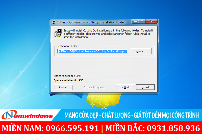 Chọn nơi lưu trữ phần mềm cắt kính