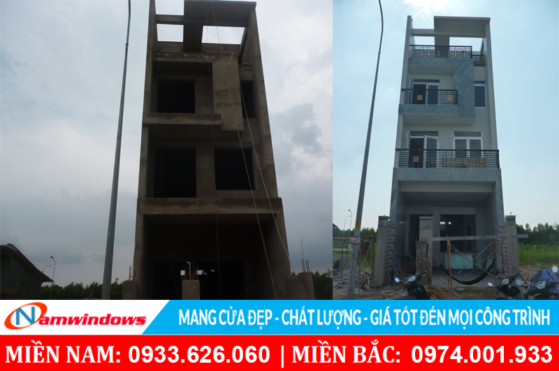 Nhà phố sử dụng cửa nhựa lõi thép Trung Quốc dòng phổ Thông