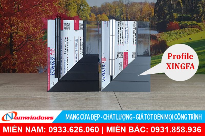 Profile nhôm Xingfa thường sẽ có 2 gân sọc trên cánh cửa