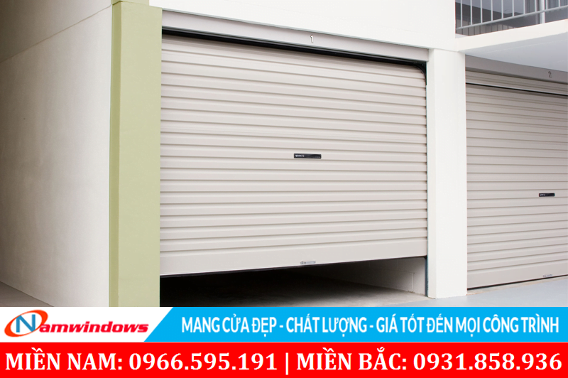 Mẫu cửa cuốn có màu vàng kem