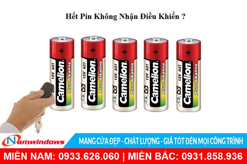 Hướng dẫn thay pin điều khiển cửa cuốn