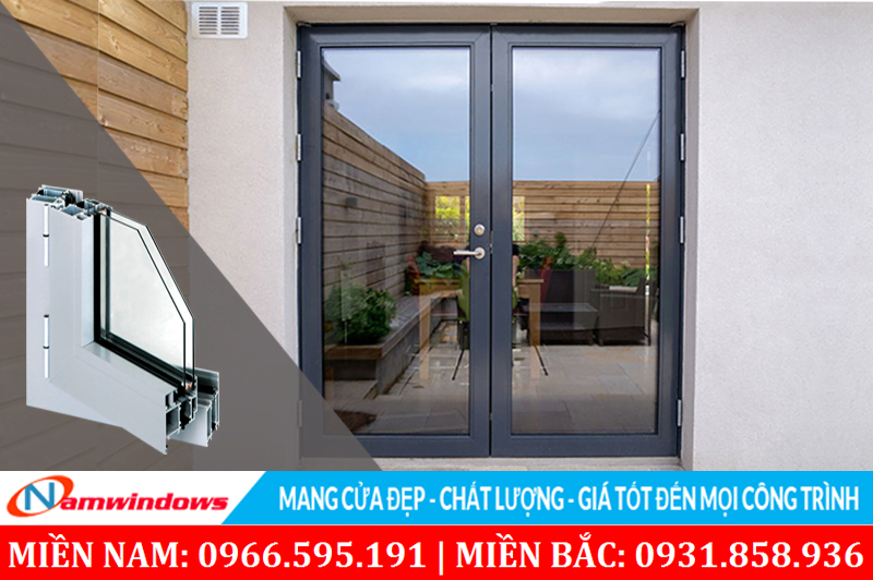 Cửa nhôm cầu cách nhiệt đẹp