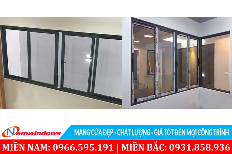Cửa sổ dạng lùa 4 cánh nhôm Xingfa