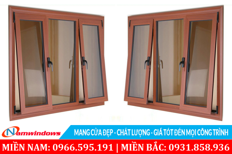 Cửa nhôm kính vân gỗ