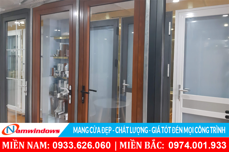 Hình ảnh cửa nhôm Xingfa vân gỗ