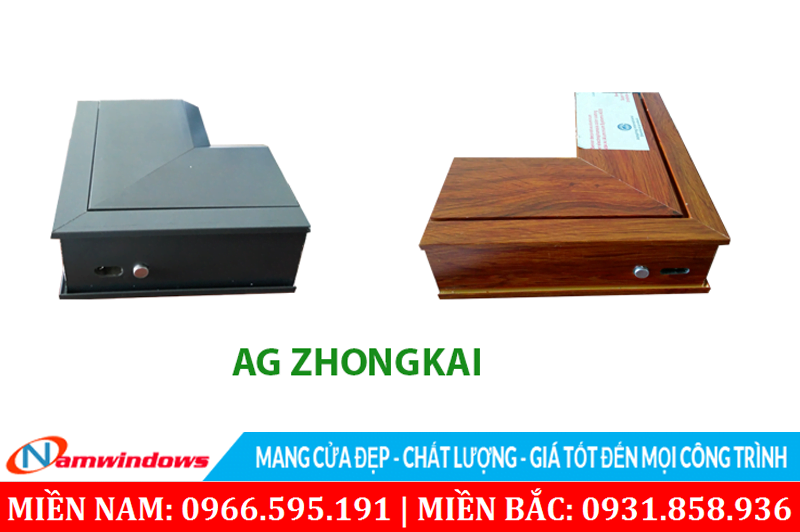 Hình ảnh nhôm và màu sắc của góc mẫu nhôm AG