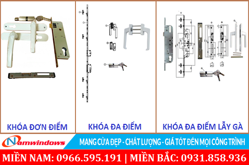 Các loại khóa cửa nhựa lõi thép