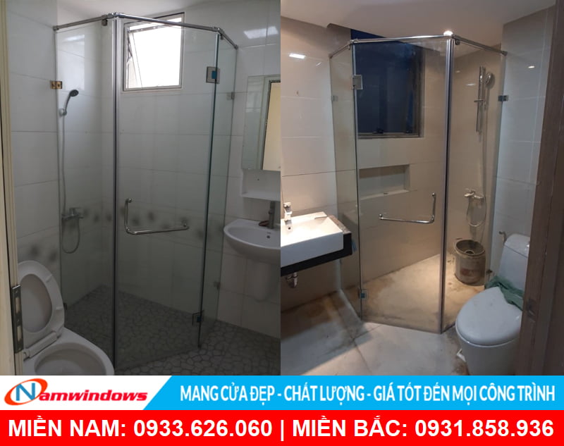 Phòng tắm kính 135 độ đẹp
