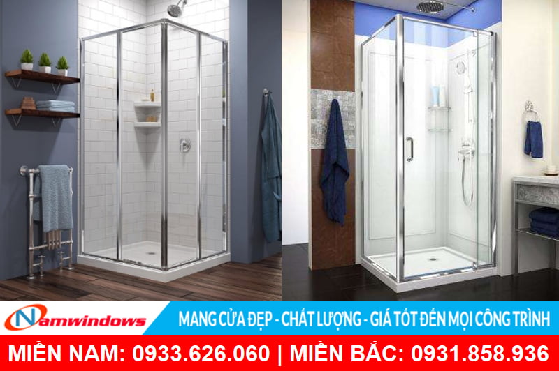 Phòng tắm kính 90 độ hình vuông dạng cabin