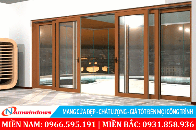Một loại cửa lùa bằng nhôm