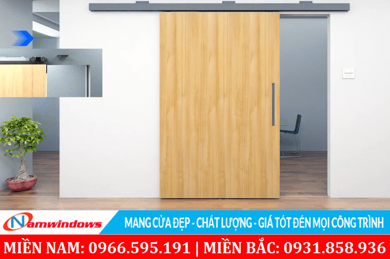 Cửa lùa ray treo trên