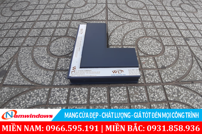 Một góc mẫu nhôm hãng Wisdom Vina