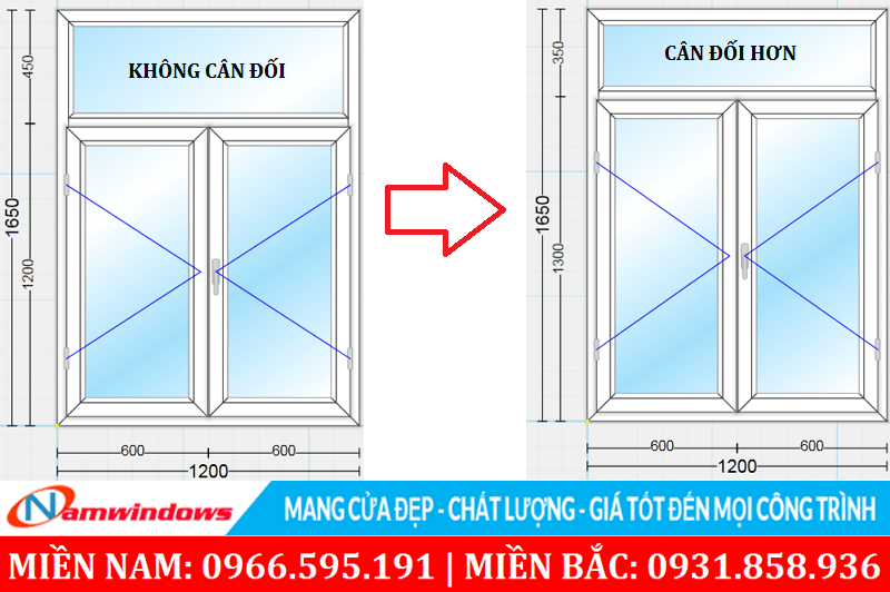Thiết kế sao cho cân đối để tăng mức độ thẩm mỹ