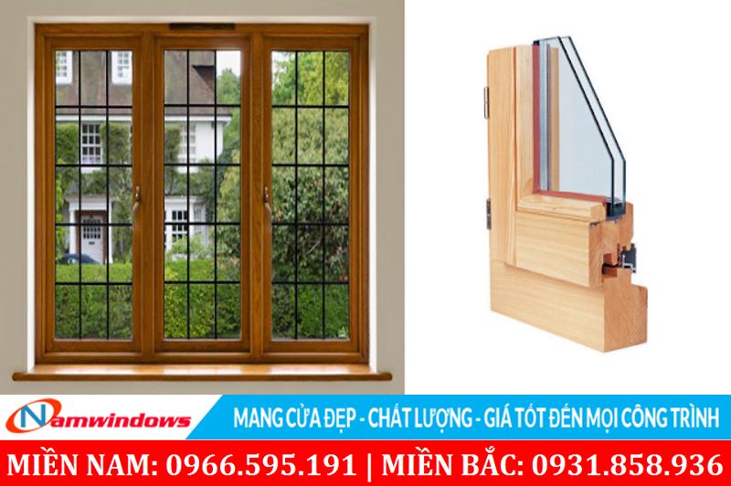 Cửa sổ kính khung gỗ