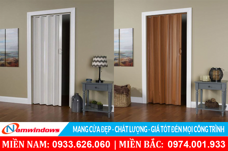 Một số mẫu cửa xếp nhựa