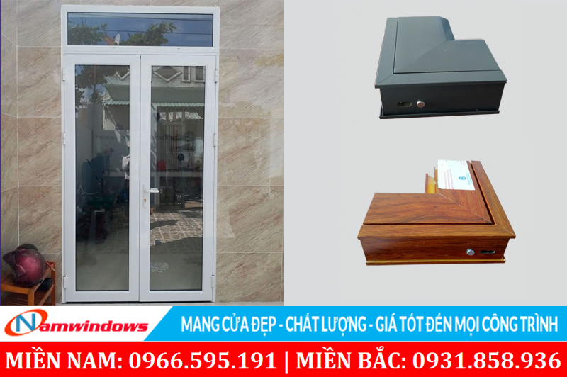 Cửa đi 2 cánh nhôm AG