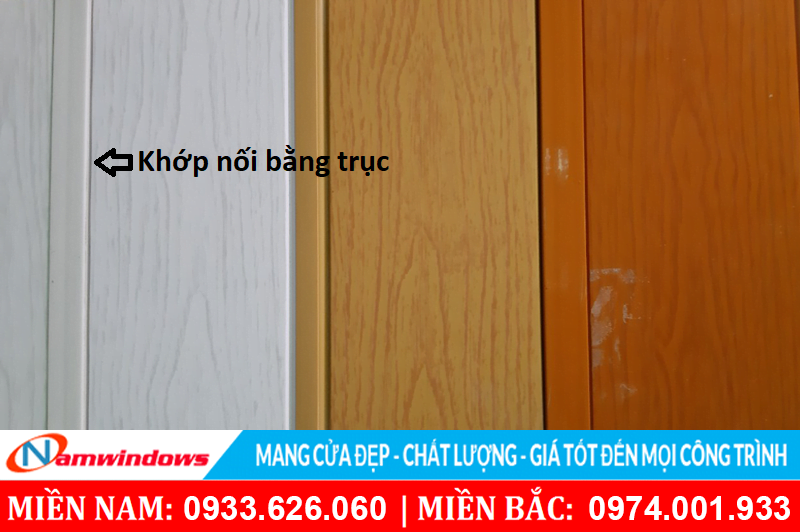 Cửa xếp nhựa loại tốt các khớp nối sẽ bằng trục