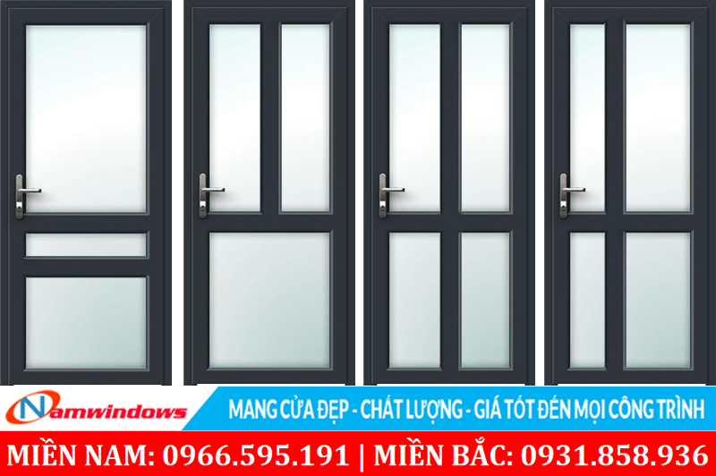 Một số mẫu chia ô cho cửa nhôm phòng ngủ chỉ dùng kính