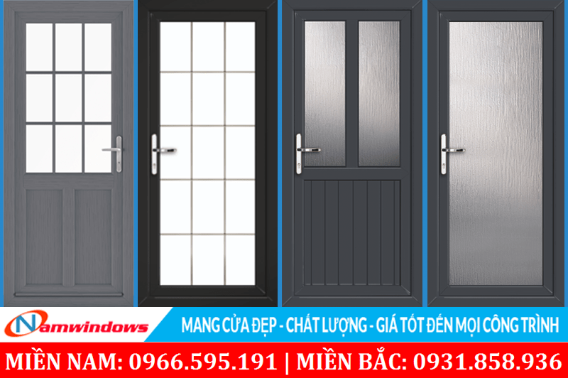 Những mẫu cửa nhôm kính phòng ngủ dùng nan kính chia và đó chia
