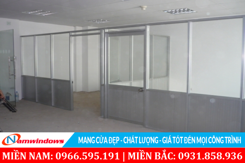 Vách ngăn nhôm kính loại rẻ béo nhất