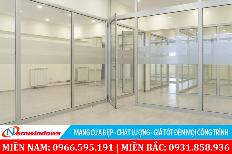 Vách ngăn sử dụng khung nhôm cao cấp