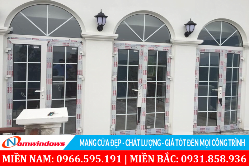Cửa đi nhôm Xingfa có vòm