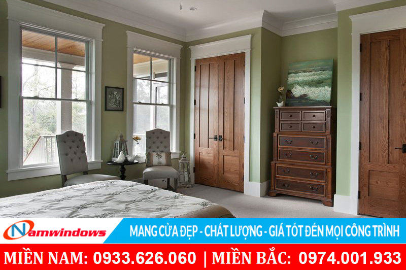 Cửa gỗ cho cửa phòng, cửa nhựa lõi thép cho cửa sổ