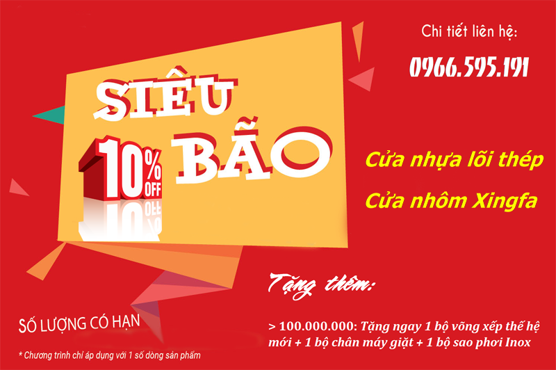 Chương trình khuyến mãi cửa nhựa lõi thép và cửa nhôm Xingfa