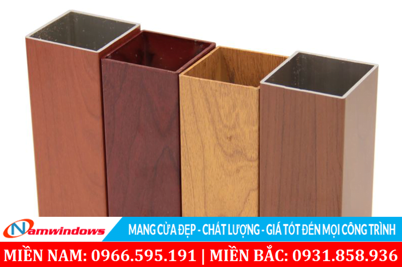 Hộp nhôm màu vân gỗ