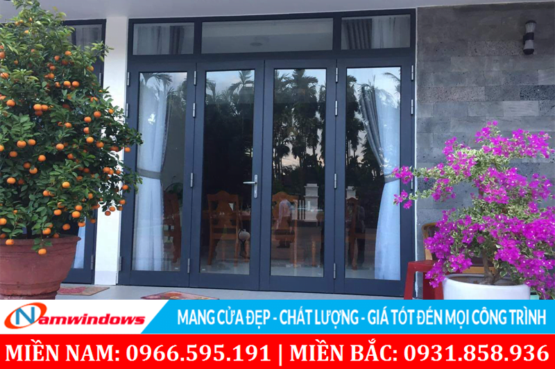 Mẫu cửa nhôm 4 cánh đẹp