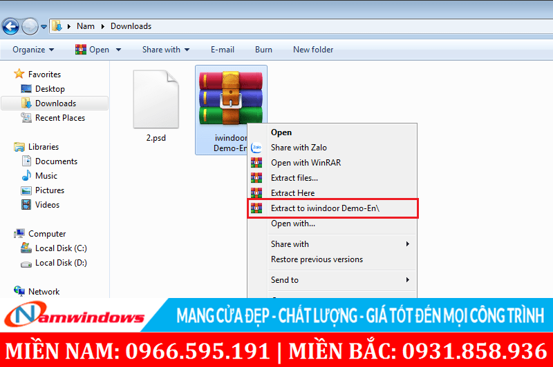 Bung nén file nén phần mềm thiết kế cửa nhôm, cửa nhựa