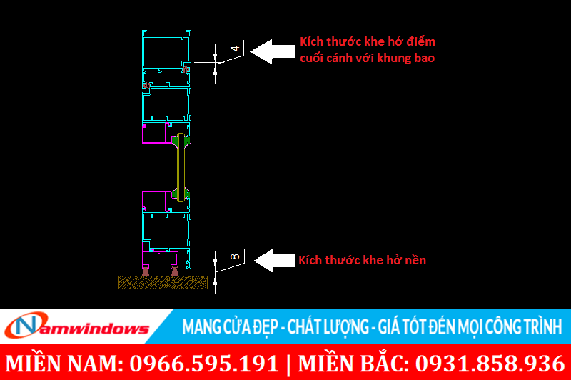 Kích thước khe hở khi tính chiều cao