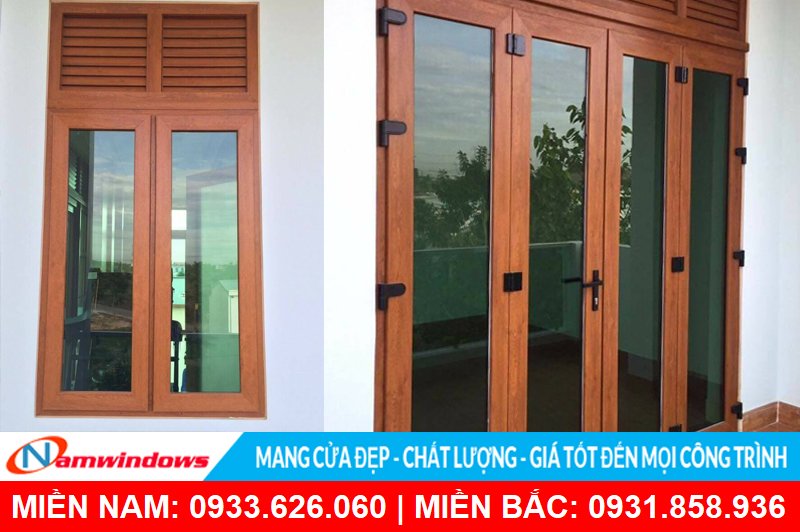 Cửa nhựa lõi thép vân gỗ