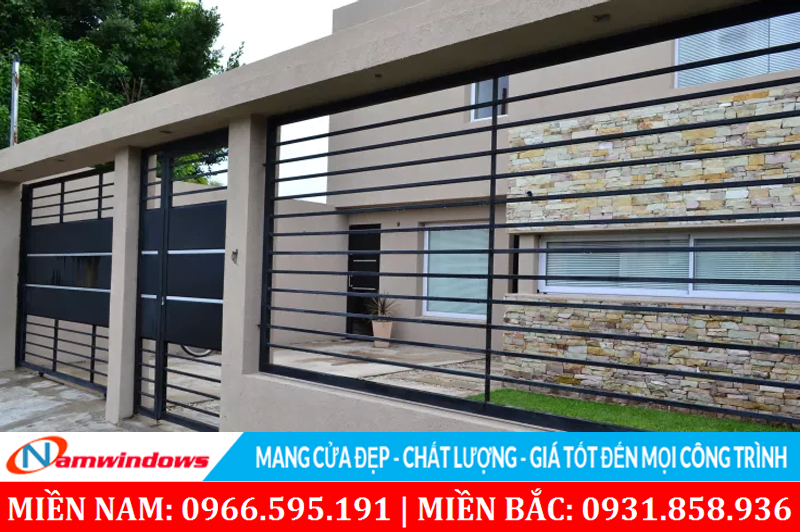 Mẫu hàng rào đơn giản giá rẻ đan song ngang