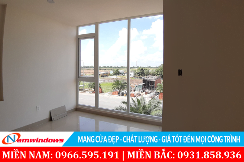 Cửa sổ 1 cánh kết hợp vách kính nhựa uPVC