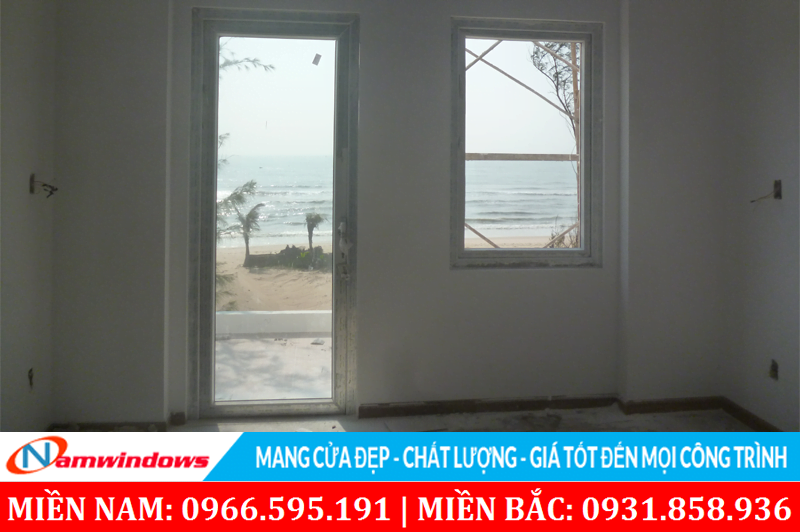 Mẫu 08: mẫu cửa đi, cửa sổ 1 cánh hướng ra biển