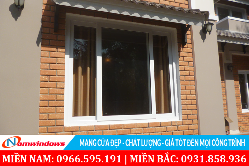 Mẫu 34: Cửa sổ lùa 3 cánh có cánh lấy gió 50%