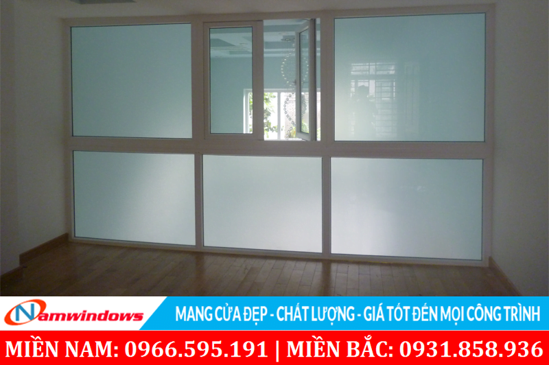 Mẫu 24: Mẫu vách kính và cửa sổ ngăn tầng lửng