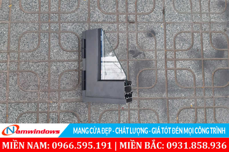 Hình ảnh góc mẫu cửa sổ Topal Prima màu xám