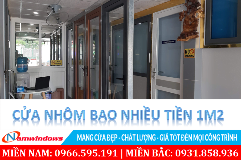 Cửa nhôm bao nhiêu tiền 1m2